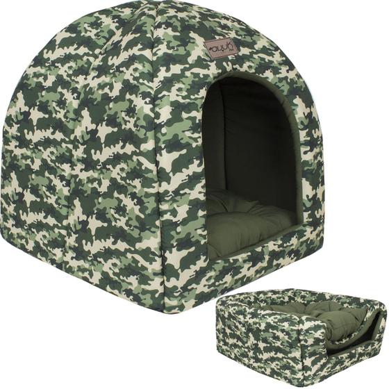 Imagem de Cabana 2x1 Camuflado Avuk Pet (Cama Cachorro Gato Toca Casa Toquinha Casinha Cabaninha)