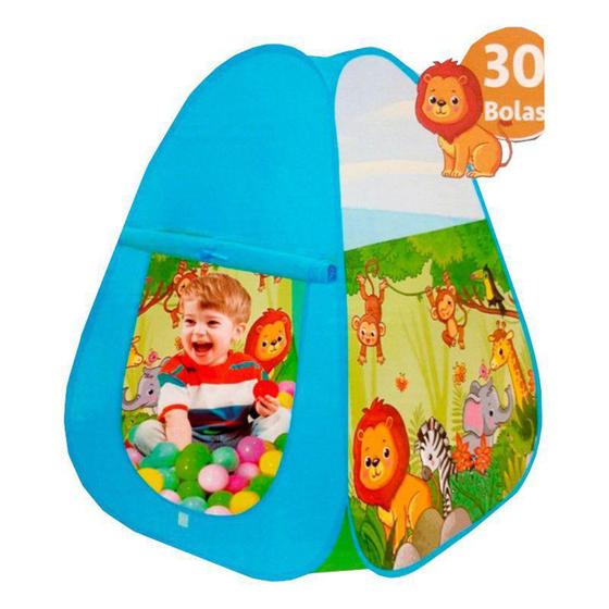 Imagem de Cabana De Bolinhas Infantil 30 Bolas Azul- BRINCOU BRINQUEI - Brincoubrinquei