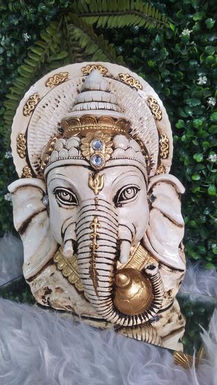 Imagem de Cabeça Busto de Ganesha Prosperidade Decoração 27CM Novidade