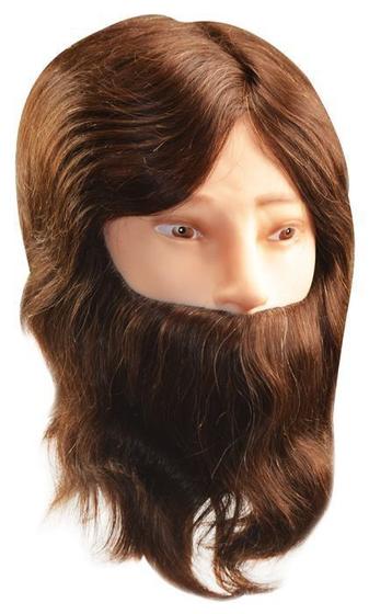Imagem de Cabeça Cabelo e Barba 100% Natural para Treino de Corte Masculino