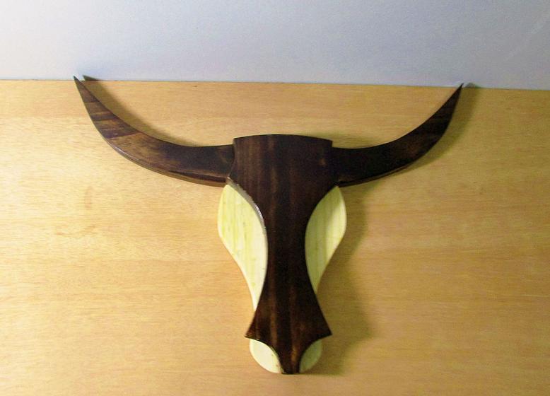 Cabeça de boi de madeira v3 - R DE RÚSTICO - Objetos de Decoração ...