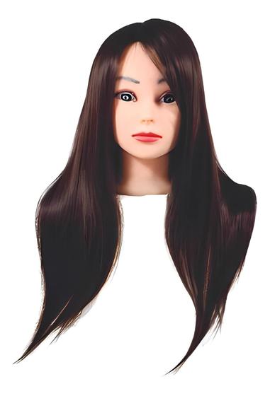 Imagem de Cabeça Manequim Feminino 55cm Cabelo Sintético Sn06