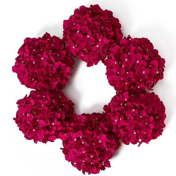 Imagem de Cabeças de flores de hortênsia de seda artificial DuHouse, pacote com 6