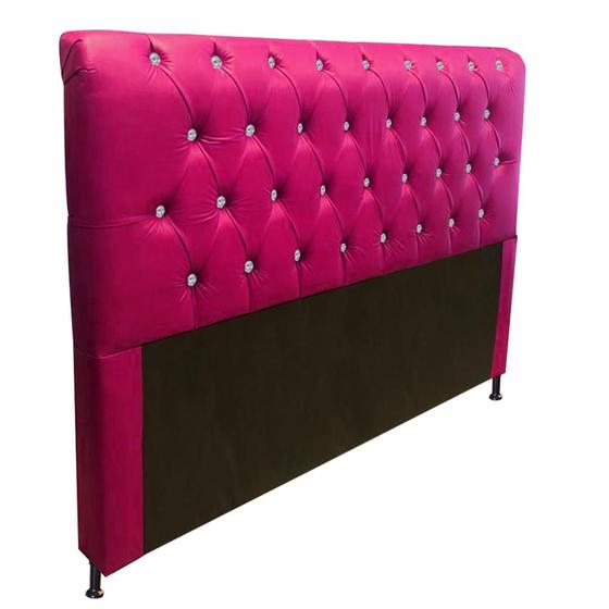 Imagem de Cabeceira 140 lady-com-strass cor suede rosa escuro topázio decor