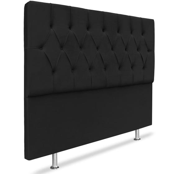 Imagem de Cabeceira 160cm Beatriz Tecido Suede Preto Ísis Decor