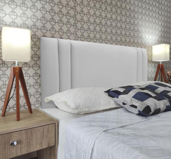 Imagem de Cabeceira 195 Cama Box Double Siena Branco Corano Painel RBL