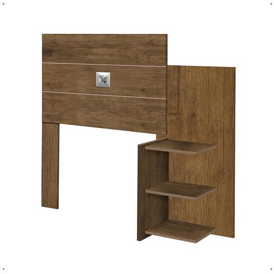 Imagem de Cabeceira Acapulco Cama Box Solteiro Prateleiras Organizadoras Mesinha Apoio Objetos Decoração Quarto Jequitibá - Lojas RPM