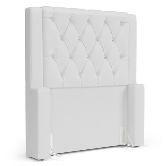 Imagem de Cabeceira Atena Para Cama Box Solteiro 90cm Capitonê com Frame Sintético Branco - Desk Design