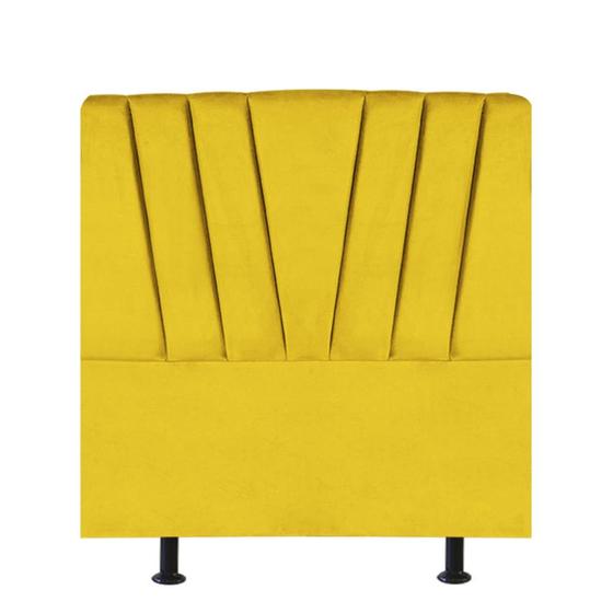 Imagem de Cabeceira Bélgica Cama Box Solteiro 100 cm Suede Amarelo