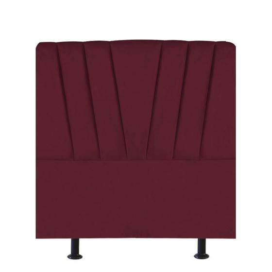 Imagem de Cabeceira Bélgica Cama Box Solteiro 90 cm Suede Bordo