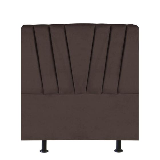 Imagem de Cabeceira Bélgica Cama Box Solteiro 90 cm Suede Marrom