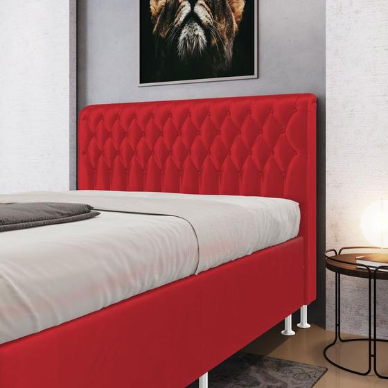 Imagem de Cabeceira Bellatrix 160 para Cama Box Queen N-033 Veludo Vermelho Aradecor