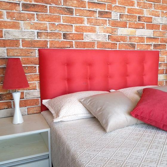 Cabeceira Botonê 15 Suede Vermelho King 195 x 60 Menor preço em Cabeceira Botonê 15 Suede Vermelho King 195 x 60