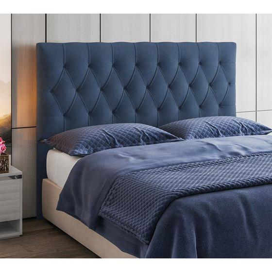 Cabeceira Box Casal Capitone 140 CM Suede Azul Modoval é boa?