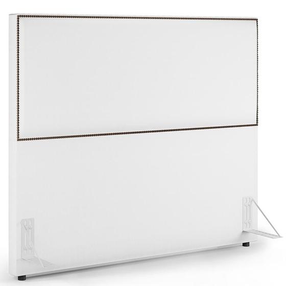 Imagem de Cabeceira Box Casal King Com Tachas 195 cm Vicenza L02 Facto Branco - Lyam Decor
