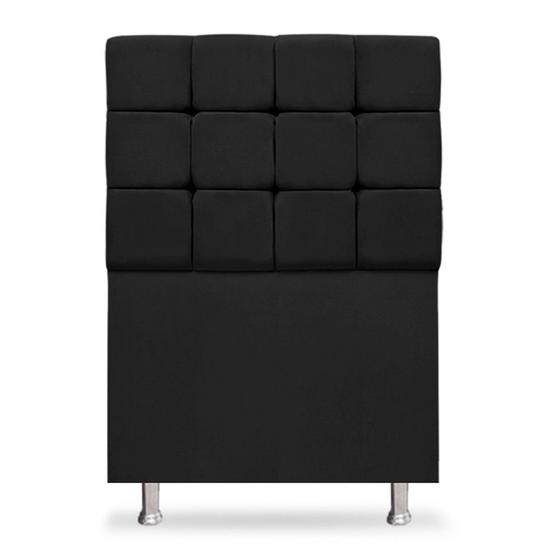 Imagem de Cabeceira Cama Box 90cm Bela Tecido Suede Preto Ísis Decor