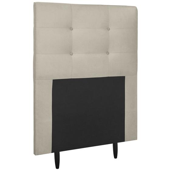 Imagem de Cabeceira Cama Box 90cm Helena Tecido Suede Bege Ísis Decor