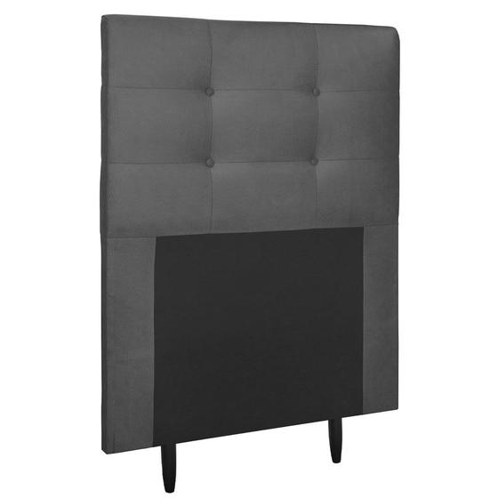 Imagem de Cabeceira Cama Box 90cm Helena Tecido Suede Cinza Ísis Decor