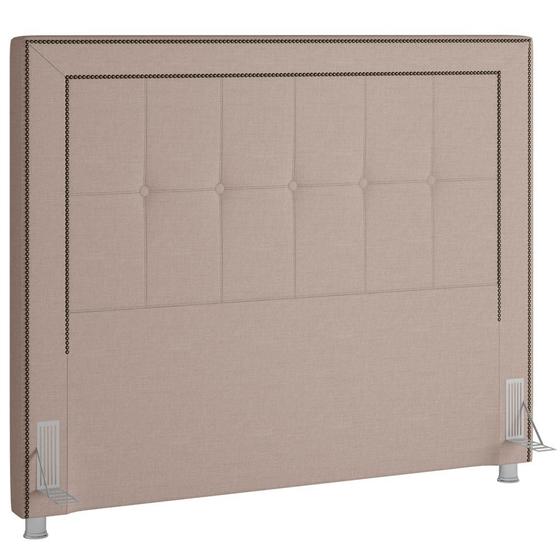 Imagem de Cabeceira Cama Box Casal 140 cm P05 Atenas Linho Bege Areia - Lyam Decor