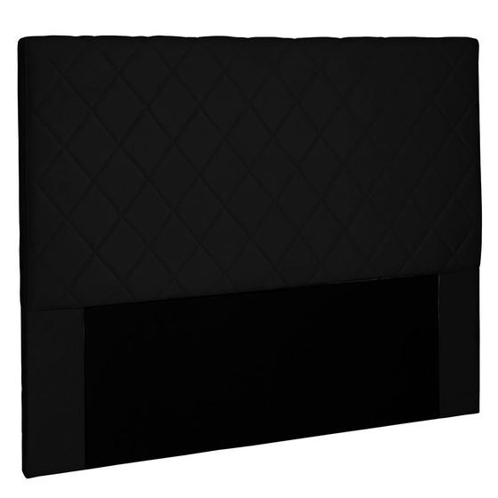 Imagem de Cabeceira Cama Box Casal 140 cm Trevelin Suede Preto - CasaePoltrona