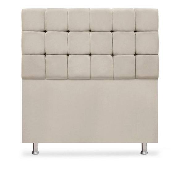 Imagem de Cabeceira Cama Box Casal 140cm Bela Tecido Suede Bege Ísis Decor