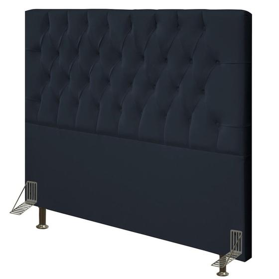 Imagem de Cabeceira Cama Box Casal 140cm Diamante Veludo J02 Preto - Mpozenato