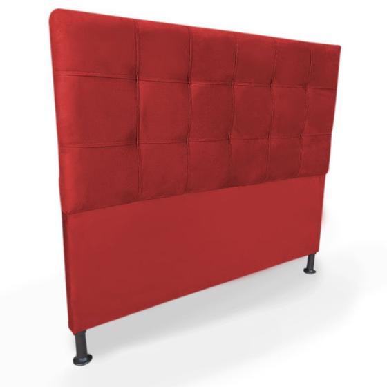 Imagem de Cabeceira Cama Box Casal 140cm Maya Suede Vermelho - Sheep Estofados