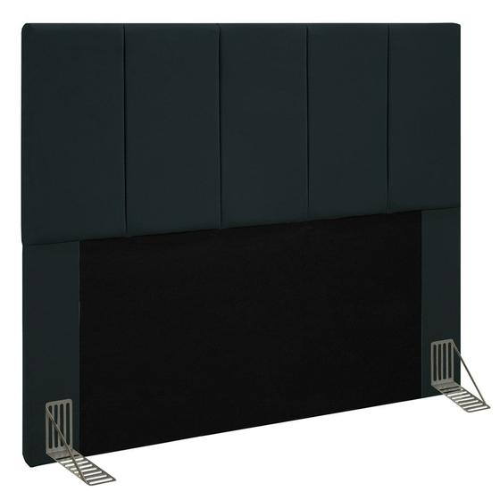 Imagem de Cabeceira Cama Box Casal 140CM Pérola D10 Suede Preto - Mpozenato