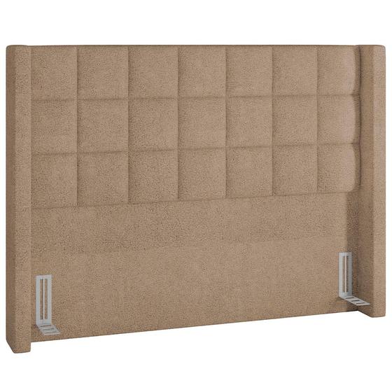 Imagem de Cabeceira Cama Box Casal 160 cm P05 Paris Bouclê Bege - Lyam Decor