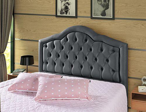 Imagem de Cabeceira Cama Box Casal 1,60 Estofada Veneza com Framer Veludo Pavia Cinza - A112