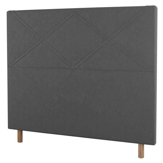 Imagem de Cabeceira Cama Box Casal Cairo 140cm Linho Cinza - Desk Design