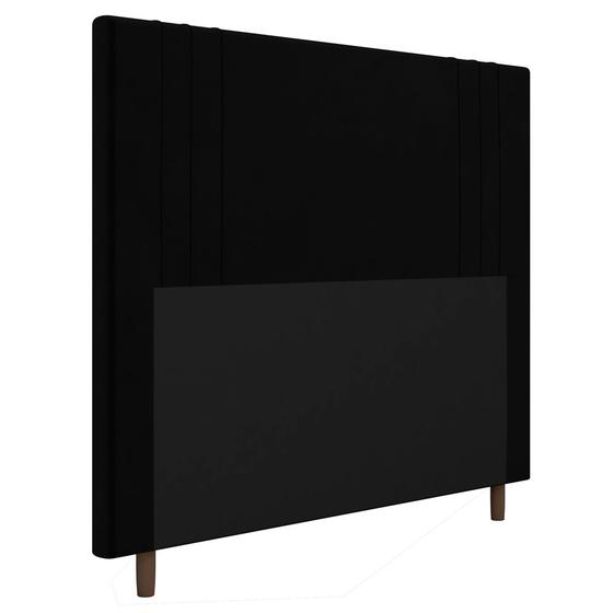 Cabeceira Cama Box Casal Ferrara 140cm Suede Preto - Abmaza Menor preço em Cabeceira Cama Box Casal Ferrara 140cm Suede Preto - Abmaza