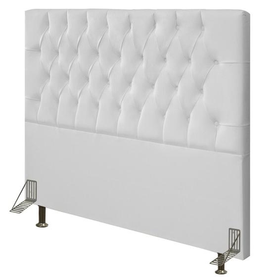 Imagem de Cabeceira Cama Box Casal King 193cm Diamante D10 Corano Branco - Mpozenato