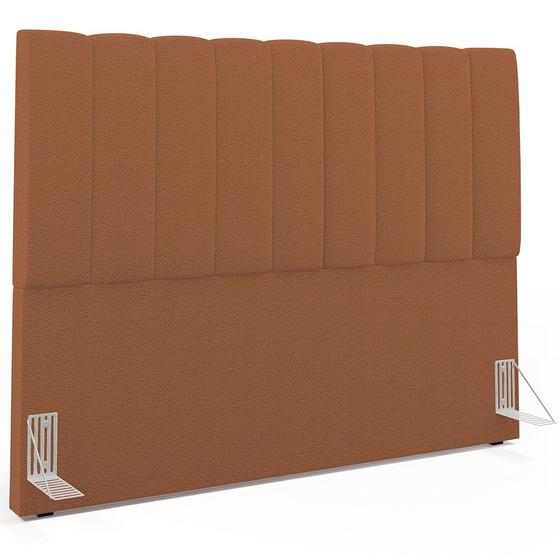 Imagem de Cabeceira Cama Box Casal King 195 cm Dália W01 Bouclê Terracota - Lyam Decor