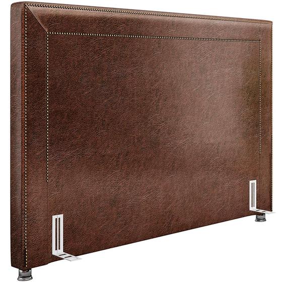 Imagem de Cabeceira Cama Box Casal King 195 cm P05 Berlim Sintético Marrom - Lyam Decor