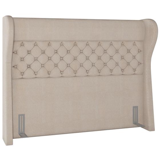 Imagem de Cabeceira Cama Box Casal King 195 cm P05 Madrid Linho Creme - Lyam Decor