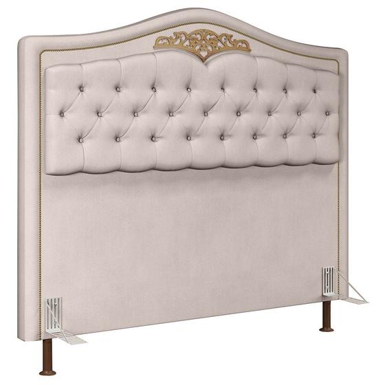 Imagem de Cabeceira Cama Box Casal King 195cm Imperial Veludo J02 Bege - Mpozenato