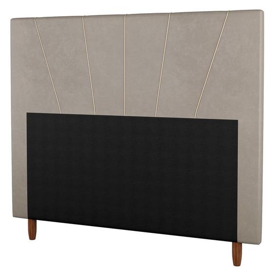 Cabeceira Cama Box Casal King Size Dallas 195cm Suede Bege - Desk Design Menor preço em Cabeceira Cama Box Casal King Size Dallas 195cm Suede Bege - Desk Design