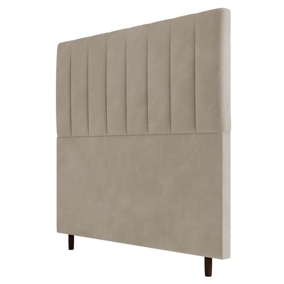 Imagem de Cabeceira Cama Box Casal King Size Itália 193cm Suede Bege - Desk Design