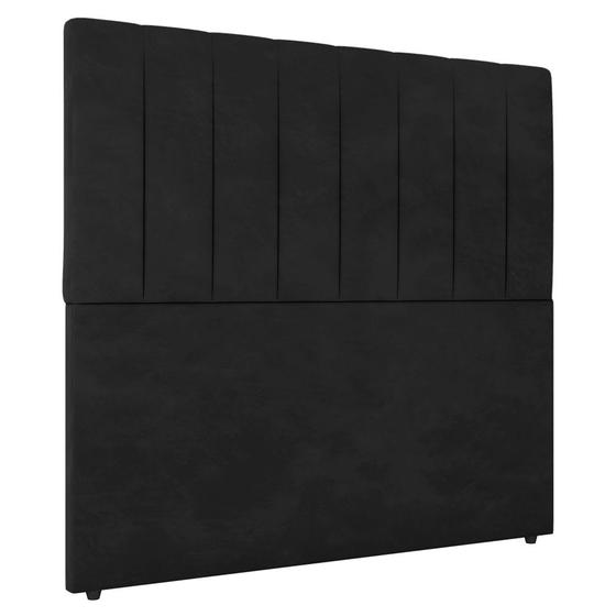 Imagem de Cabeceira Cama Box Casal King Size Ivana 193cm Veludo Preto - Desk Design