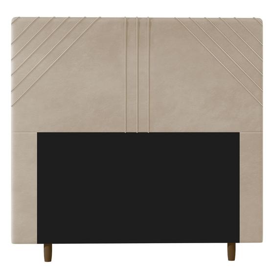 Imagem de Cabeceira Cama Box Casal King Size Lisboa 195cm Suede Bege - Abmaza