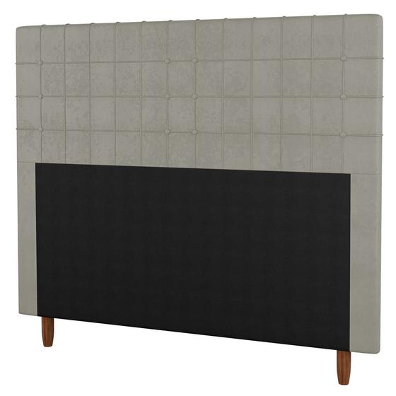 Cabeceira Cama Box Casal King Size Parisis 195cm Veludo Bege - Desk Design Menor preço em Cabeceira Cama Box Casal King Size Parisis 195cm Veludo Bege - Desk Design