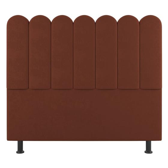 Imagem de Cabeceira Cama Box Casal Lana 140cm Suede Terracota - Abmaza