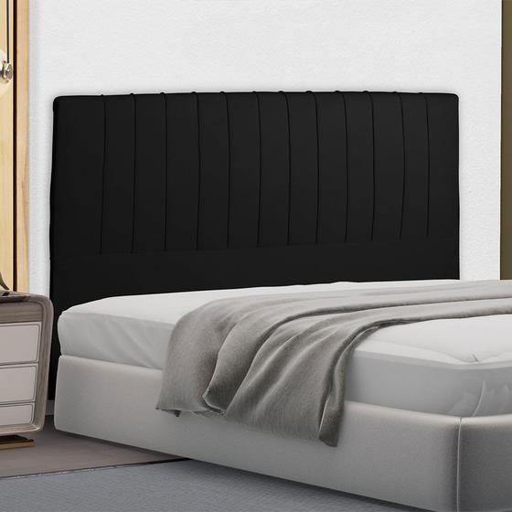 Imagem de Cabeceira Cama Box Casal Namur 140 Cm Suede Preto-SETE ESTRELA