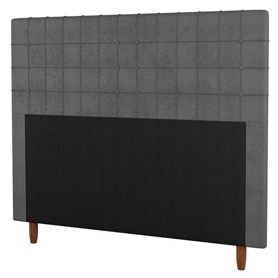 Imagem de Cabeceira Cama Box Casal Parisis 140cm Veludo Cinza - Desk Design