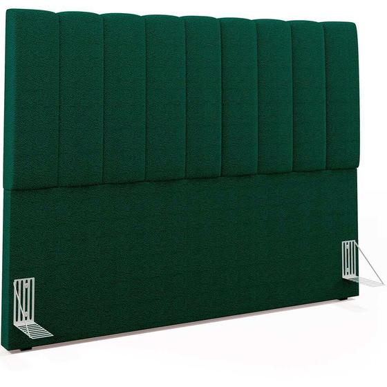 Imagem de Cabeceira Cama Box Casal Queen 160 cm Dália W01 Bouclê Verde - Lyam Decor