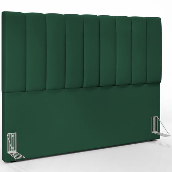 Imagem de Cabeceira Cama Box Casal Queen 160 cm Dália W01 Suede Verde Musgo - Lyam Decor