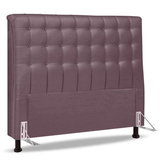 Imagem de Cabeceira Cama Box Casal Queen Size Ciara 160cm Botonê com Frame Veludo Rosê - Abmaza