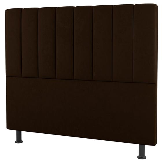 Imagem de Cabeceira Cama Box Casal Queen Size Cora 160cm Suede Marrom - Abmaza