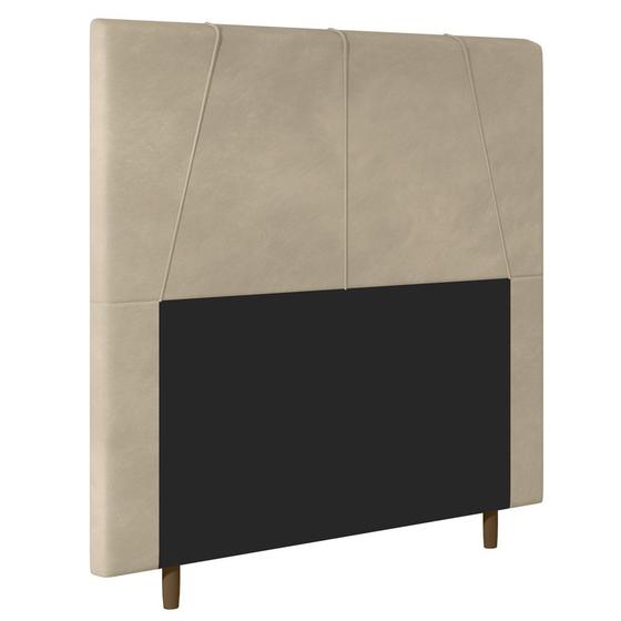 Imagem de Cabeceira Cama Box Casal Queen Size Gênova 160cm Suede Bege - Abmaza